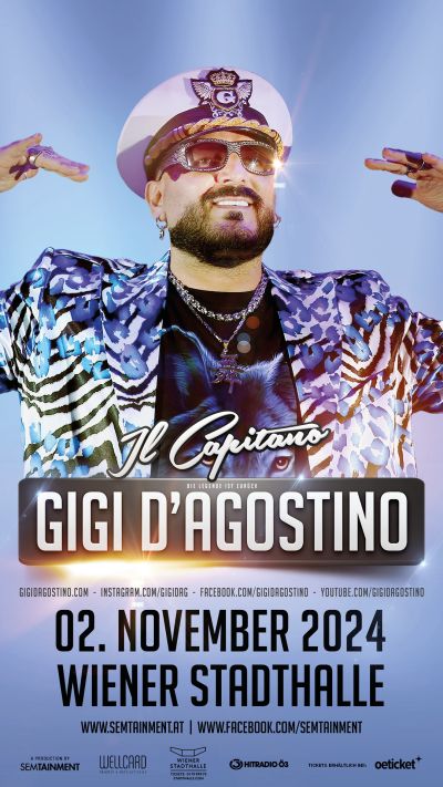 Gigi D´Agostino | Sa, 02.11.2024 @ Wiener Stadthalle, Halle D © Semtainment