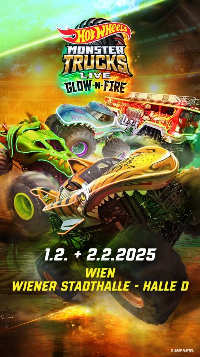 Hot Wheels Monster Trucks Live | Sa, 01. - So, 02.02.2025 @ Wiener Stadthalle, Halle D © Live Nation Austria GmbH